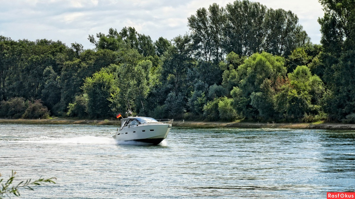 Water Sport on the RHINE River, downstream in August 2021