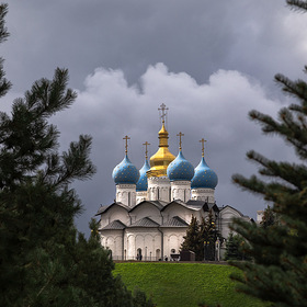 Благовещенский собор Казанского кремля. Вид из Парка Земледельцев