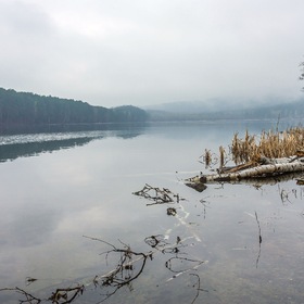 Туманное утро на озере Инышко.