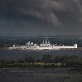 Макарьевский монастырь в непогоду.