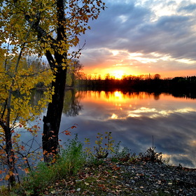 Закат на Притомских озерах