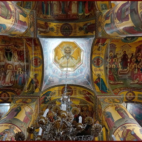 Роспись купола собора.