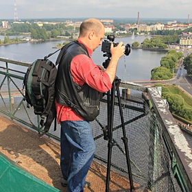 Фотограф на башне Выборгского замка