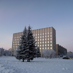 Зимний вечер в Архангельске