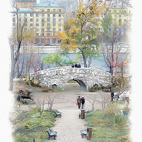 Москва. Нескучный сад. Малый каменный мост.