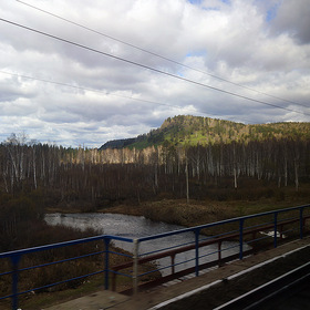 Вид из окна. Пейзаж южной Сибири.