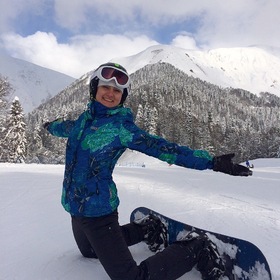 Маша на сноуборде в Сочи.