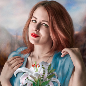 Дама с лилиями