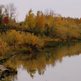 Осенний берег Иртыша в сентябре.