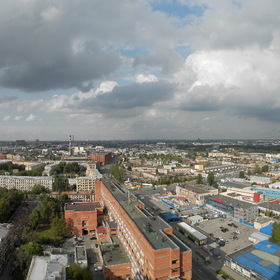 Панорама с 23 этажа дома у парка Победы на север Питера.