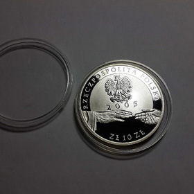 Серебряная монета 10 Злотых 2005 года ( Реверс)